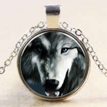 Ezüst Színű Farkas Medál Lánccal (100) Nyaklánc 27,5mm