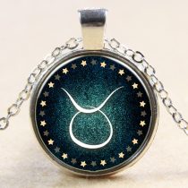  Ezüst Színű Bika Horoszkóp Csillagjegy Medál Lánccal (104) Nyaklánc 27,5mm