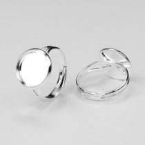 Ezüst Színű Kaboson Tartó Állítható Gyűrű Alap 12mm