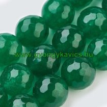 Fazettált Zöld Jade Ásványgyöngy 8mm