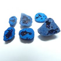Galvanizált Kék Achát Geoda 38-49x26-42x17-23mm