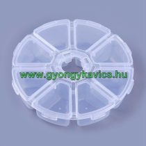  Gyöngytároló Műanyag Kerek Doboz Gyöngyfűzéshez 10,5x2,8cm