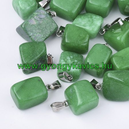 Zöld Jade Ásvány Medál 15-35x10-20x5-15mm - Ásvány ékszerek,